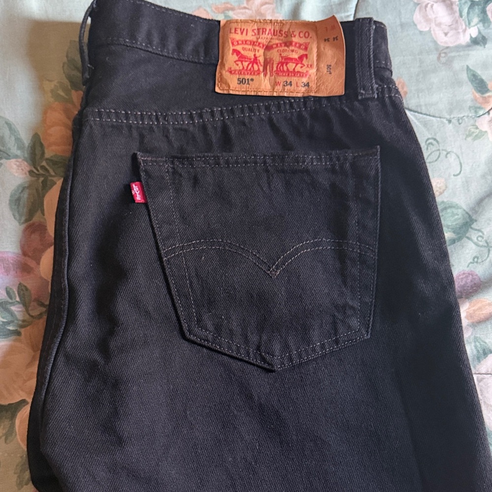 501 Levi's Dark black Denim Jeans